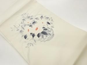 作家物　塩瀬金彩手描き花籠模様名古屋帯